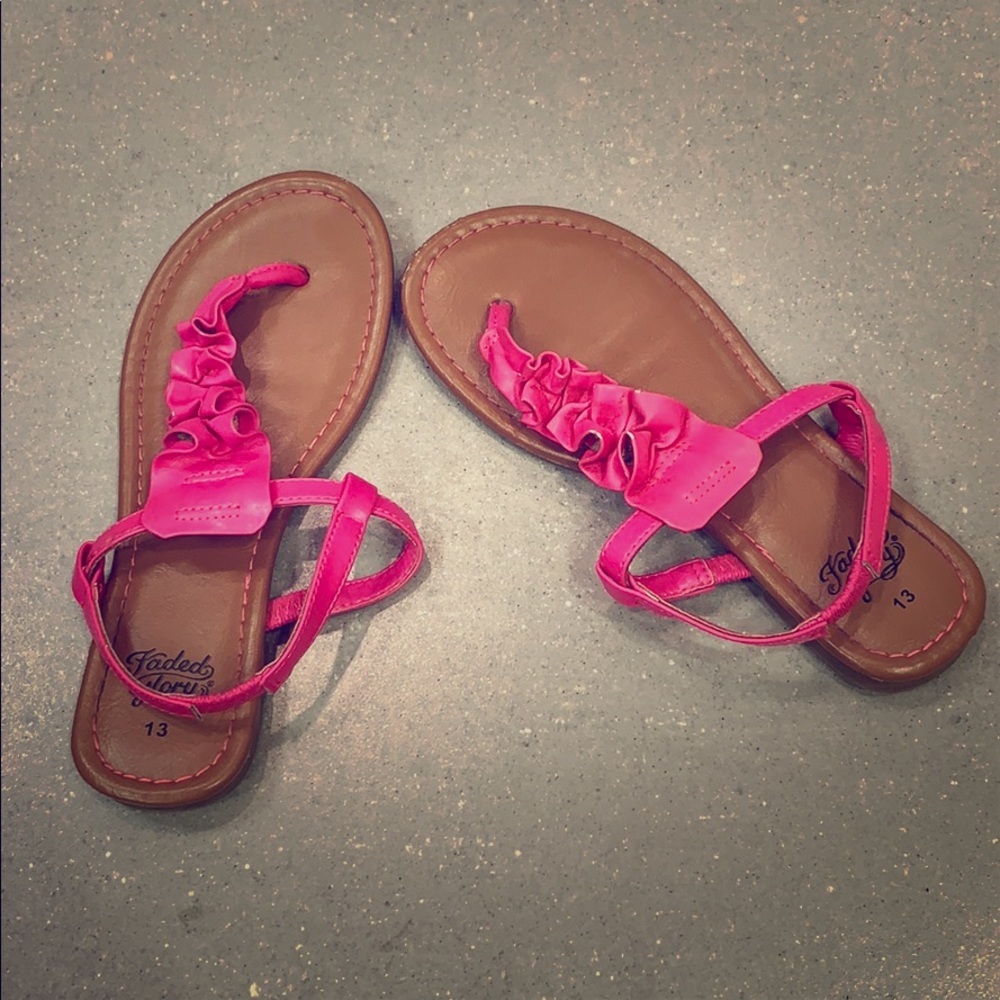 Neon pink girls sandals